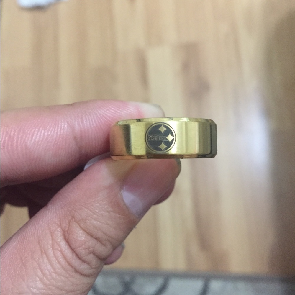 Gold Stainless Steel Pittsburgh Steelers Ring